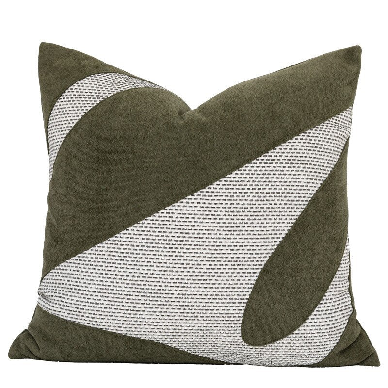 Army Green Abstract Cushion Cover
